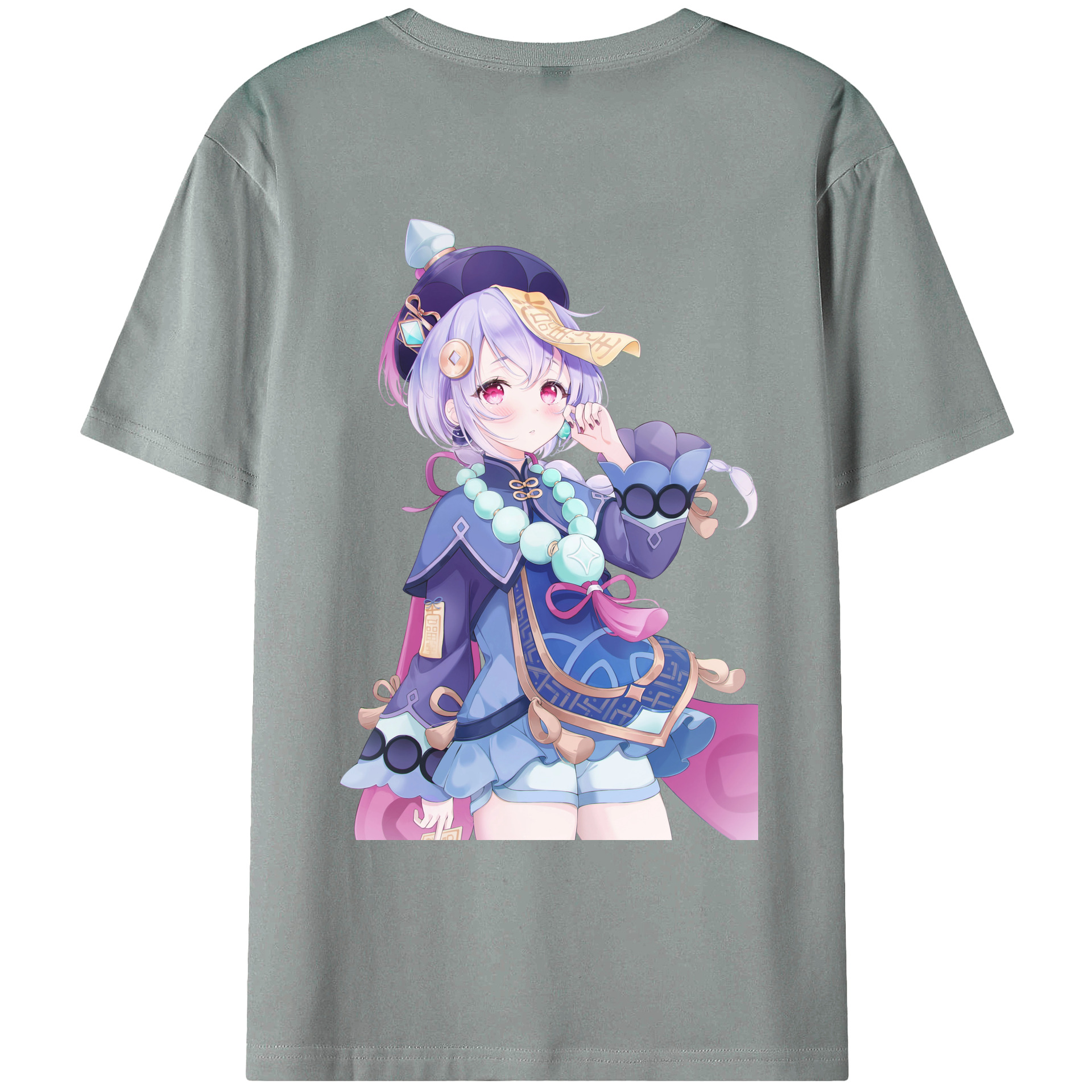 げんし神 七七 なな  genshin Nana 綿100％ メンズ半袖Tシャツ（バックプリント） 通気性